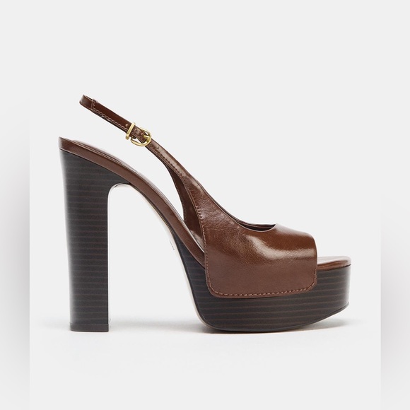Zara Shoes - NWT. Zara Brown Platform Sandal-Style Shoes. Size 6,5.